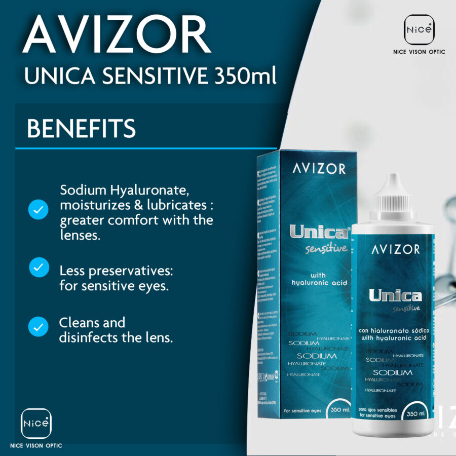 AVIZOR Unica Sensitive Contact Lens Solution with Hyaluronic Acid - 350ml - Image 3